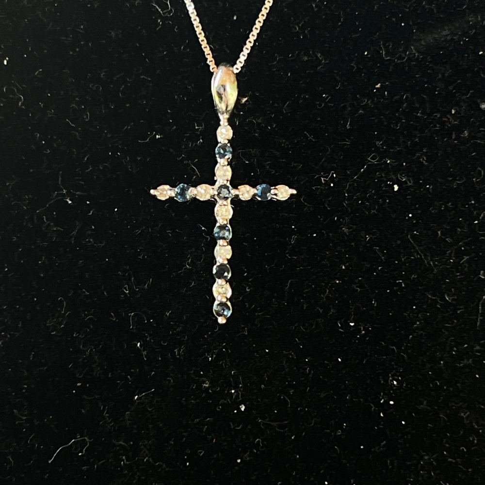 Authentic Genuine, Diamonds, and Sapphires necklace.